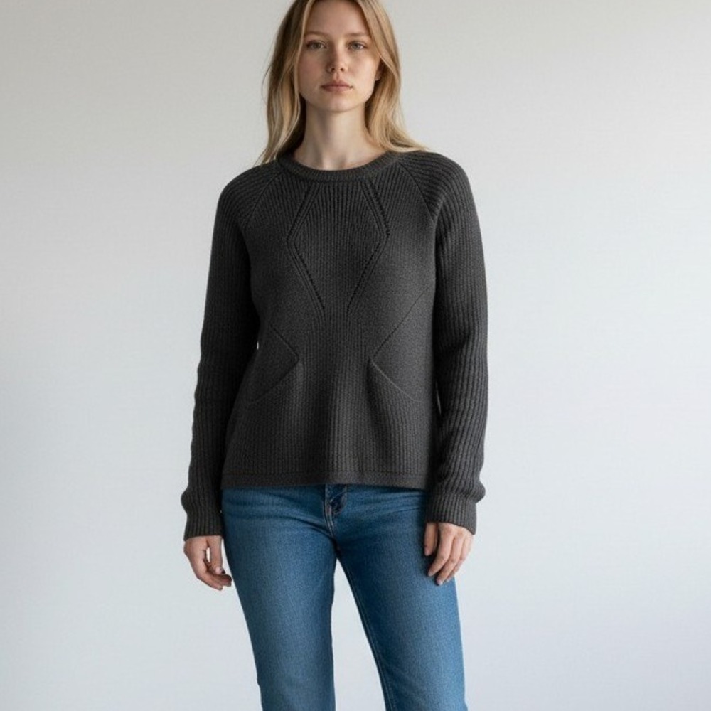 Lululemon The Sweater The Better Heathered Gray Ribbed Size 4 Athleisure Yoga